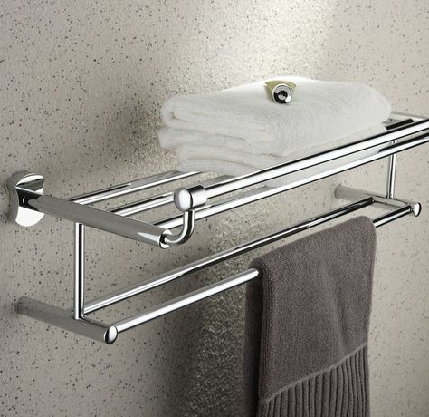 Bathroom Towel Holder Ideas, Bathroom Towel Rack Ideas, Toallero Ideas, Towel Hangers For Bathroom, Bath Towel Holder, Bath Towel Racks, Cabin Bathroom, Bathroom Remodel Cost, Bathroom Showers