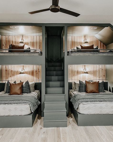 Guest Room Bunk Bed Ideas, Adult Bunk Beds Guest Rooms, Bunk Room Ideas, Bunk Beds Small Room, Bunk Bed Plan, Modern Bunk, Bunk Bed Room, Bunk Bed Rooms, Adult Bunk Beds