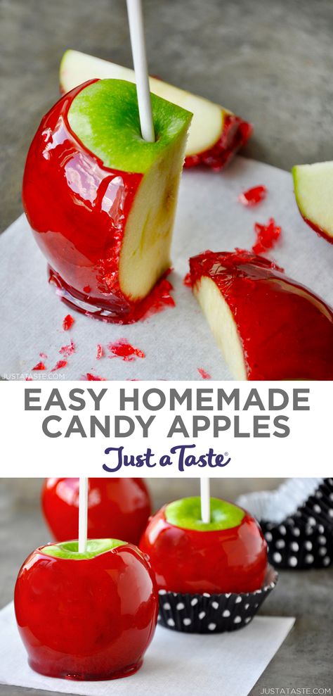 Candy Apples Recipe, Easy Homemade Candy, Candy Homemade, Candy Apple Recipe, Apple Recipes Easy, Homemade Candy, Homemade Candies, Fair Food Recipes, Köstliche Desserts