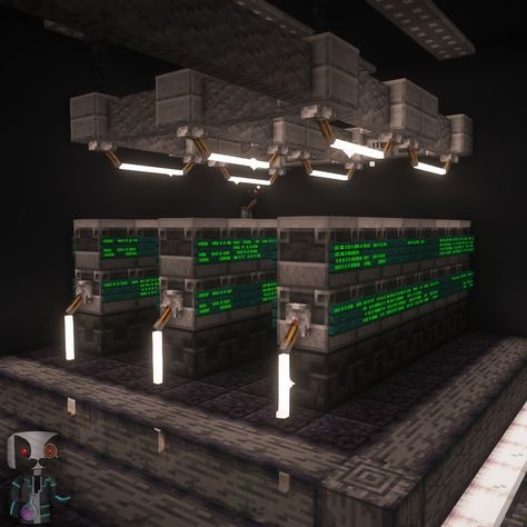 The final post from the Cyberpunk Military video is this server room to host the Cyber Division's cyberwarfare.
#Minecraft #Minecraftbuilds #Cyberpunk Minecraft Computer Design, Minecraft Mine Enterence, Minecraft Starwars Builds, Minecraft Large Base, Minecraft Cyberpunk Ideas, Minecraft Lab Ideas, Minecraft Bunker Entrance, Minecraft Armor Room, Minecraft Science Lab