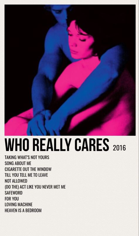 Who Really Cares, Music Poster Ideas, Girls Album, Feel More Confident, Love Machine, Tv Girl, Music Poster Design, Minimal Poster, Music Album Covers