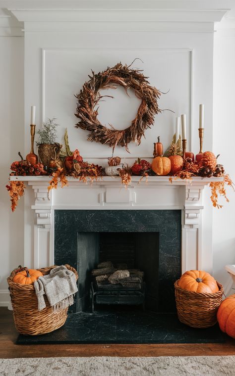 Fall Furniture , Autumn Cozy Fall ,Decor Easy Fall ,
Decor Neutral Fall ,Decor Fall ,Decor Inspiration ,Fall Decor Ideas Classic Fall Mantle Decor, Styling Mantle With Mirror, Mantle Decor Thanksgiving, Decorate Next To Fireplace, Above The Mantle Decor, Thanksgiving Chimney Decor, Thanksgiving Fireplace Decor Mantles, Holiday Mantle Ideas, Mantle Decor Fall