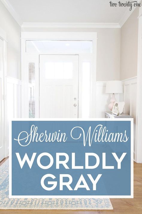 Sherwin Williams Worldly Gray Palette, Worldly Gray Sherwin Williams Palette, Greige Wall Color, Sherwin Williams Worldly Gray, Worldly Gray Sherwin Williams, Wordly Gray, Sherwin Williams Greige, Sherwin Williams Paint Gray, Gray Sherwin Williams