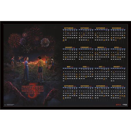 2020 Poster Calendar - Stranger Things Poster, Size: 24.25 inch X 35.75 inch, Black Stranger Things Upside Down, Poster Calendar, Interchangeable Knitting Needles, Stranger Things Poster, 2020 Calendar, Imagine If, Photo Calendar, Stranger Things Season, Stranger Things Netflix