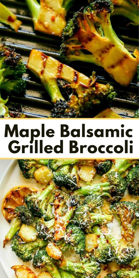 Perfect grilled broccoli. Imagine tender broccoli florets, kissed by the smoky embrace of the grill, their edges slightly charred and bursting with flavor. #grilling #broccoli Bbq Broccoli Recipes, Broccoli On Grill, Balsamic Glazed Broccoli, Summer Broccoli Recipes, Broccoli Florets Recipe, Grilled Broccoli Recipes, Broccoli Marinade, Grilling Broccoli, Broccoli On The Grill