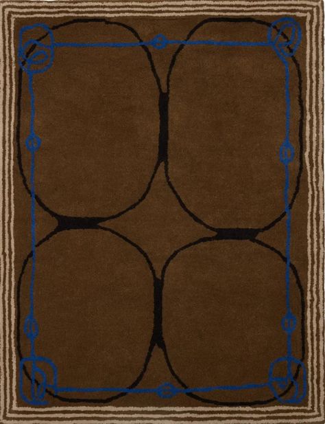 SSENSE, Maki Rugs, Brown Link Rug, £1,035 Bedroom Rug Mid Century, Carpet And Tile Combinations, Moody Office Rug, Blue Rug Bedroom Ideas, Moody Living Room Rug, Cold Picnic Rug, Green Area Rug Bedroom, Blue And Brown Interior, Ballroom Carpet