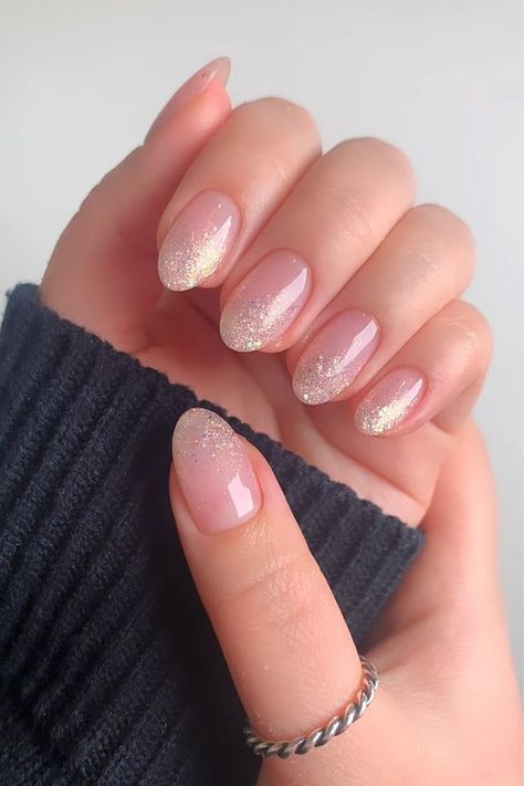 Fall Nails For Wedding Guest, Guest Wedding Nails, Glitter Ombre Nails Almond, Wedding Guest Nails Ideas, Nails For Wedding Guest, Nails Wedding Guest, Nude Sparkly Nails, Wedding Guest Nails, Nail References