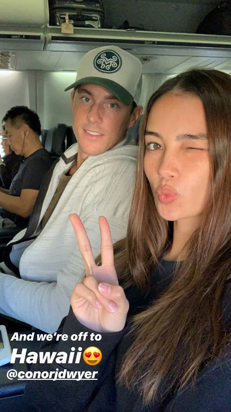 Conor Dwyer and Kelsey Merritt, Dec 2018 Conor Dwyer, Kelsey Merritt, Peace Gesture, Lifestyle