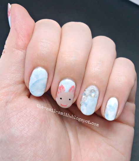 Axolotl Nail Art, Axolotl Nails, Aquatic Creatures, Fall Gel Nails, Nails Long, Birthday Fun, How To Look Classy, Swag Nails, Long Nails