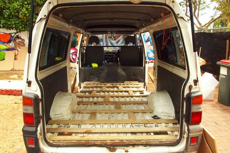 Before putting anything in the van, put a frame, so the floor will stay in place. Attach the wood frame to the van using a super strong glue. Diy Van Conversions, Van Dwelling, Diy Campervan, Foil Insulation, Campervan Conversion, Build A Camper Van, Build A Camper, Camper Van Conversion Diy, Build Your Own House