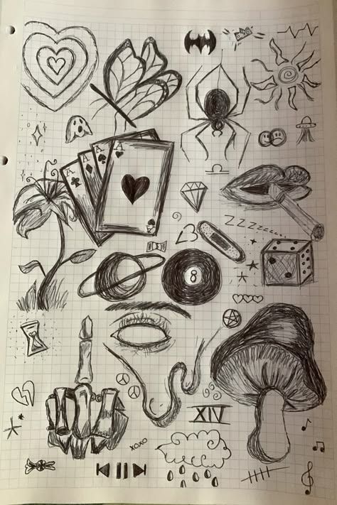 Art Hand Sketch, Y2k Stuff To Draw, Collage Drawing Ideas Doodles, Square Drawings Doodles, Easy Scribble Drawings, What To Draw In A New Sketchbook, Notebook Sketch Ideas, Fun Sketches Easy, Cute Y2k Sketches