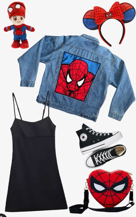 Disney outfit inspo, Spiderman, avengers campus, Spiderman outfit Avengers Disney Outfit, Disneyland Spiderman Outfit, Spider Man Disneybound, Disney Character Outfits Spirit Week Diy, Spiderman Disney Outfit, Universal Studio Outfits, Spiderman Outfit Ideas, Disney Park Outfits, Universal Outfits