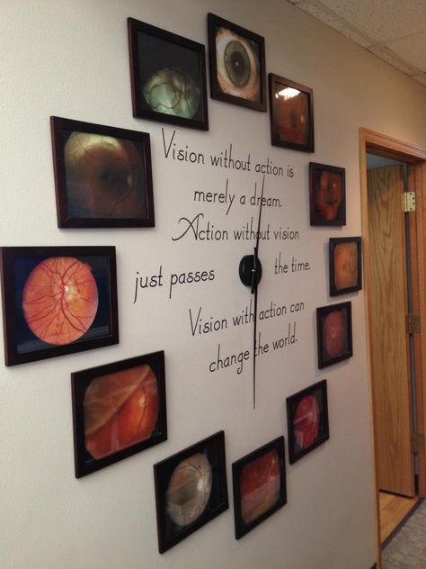 "Vision without action is only a dream; Action without vision just passes the time; Vision with passion can change the world!" http://www.facebook.com/#!/pages/Bauer-Clausen-Optometry/125840857495045 Optometry Office Ideas, Optometry Aesthetic, Optometry Office Design, Eye Doctor Office, Optometry Art, Optometry Humor, Optometry Education, Optometrist Office, Optometry School