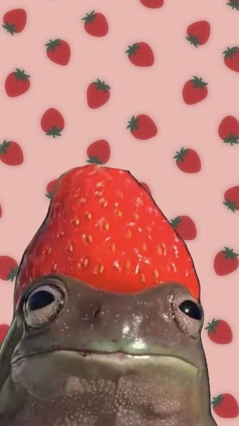 #strawberry #frog #weirdcore #weird #aesthetic #aestheticmoodboard #pink #cottagecore #retro #vintage #mood #moodboards #art #artcollage #myfirstshuffle #ifollowback #taylorswift #trippy #wallpaper #y2k Funny Bg Wallpaper, Weird Wallpaper Iphone Funny, Weird Backgrounds Iphone Wallpaper, Weird Wallpapers Aesthetic, Weird Asthetic Wallpers, Strawberry Frog Wallpaper, Wierd Wallpapers Funny, Weird Astethic, Weirdcore Wallpaper Iphone