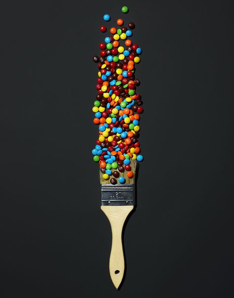 #newwork #candybar #m&m #paint #brush #rainbow #candy M&m Photography, Candy Still Life Photography, Candy Photography Ideas, Skittles Photography, Candy Product Photography, Colorful Candy Photography, Baking Wallpaper, Candy Photoshoot, Candy Photography