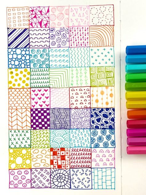 easy patterns to draw Pattern Design Drawing Easy, Colourful Pattern Art, Easy Repeating Patterns To Draw, Cute Easy Patterns To Draw, Sketchpen Art Easy, Pattern Doodles Simple, Simple Doodle Patterns, Easy Designs To Draw Pattern, Designs To Draw Patterns Easy