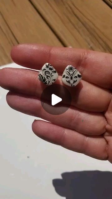 Kasey Mullins on Instagram: "Elegant pearl and black stud polymer clay earrings.

https://gulfcoasters.etsy.com/listing/1746876337" Black Stud, Polymer Clay Earrings, Clay Earrings, Polymer Clay, On Instagram, Black, Instagram