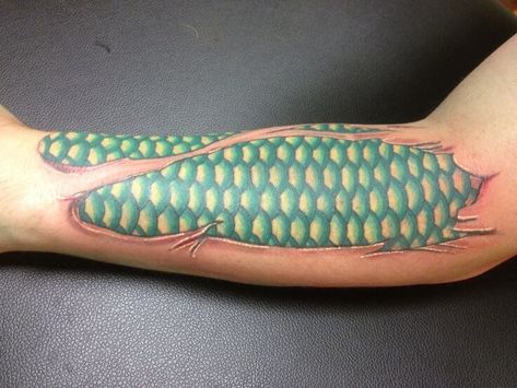 12+ Best Reptile Scale Tattoo Designs | PetPress Fish Scales Tattoo, Dragon Scales Tattoo, Forge Tattoo, Fish Scale Tattoo, Skin Tear Tattoo, Scales Tattoo, Reptile Scales, Leicester Uk, Dragon Fish