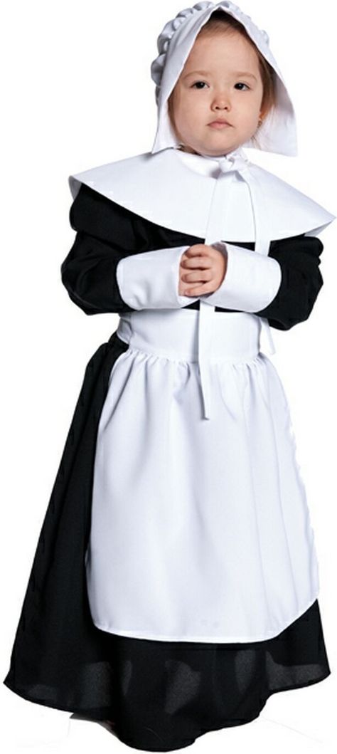 Pilgrim Girl Kids Costume - #Girls #Pilgrim #Costumes Pilgrim Bonnet, Pilgrim Outfit, Pilgrim Costume, Dress With Apron, Pageant Costumes, Kids Costumes Girls, Theatre Costumes, Full Length Dress, Costume Shop