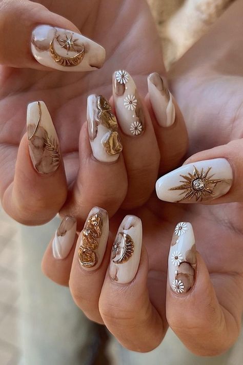 @ Simple Boho Nails, Bohemian Nails Designs, Boho Nails Designs Bohemian, Hippie Nail Ideas, Hippie Nails Boho, Boho Nail Designs, Boho Nail Ideas, Boho Nail Art, Boho Western Nails