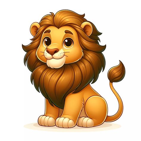 Lion Cartoon Images, Lion Cartoon Illustration, Animals Cartoon Images, Lion Illustration Art, Cute Lion Drawing, Lion Cartoon Drawing, Outline Animals, Cute Lion Cartoon, Leo Illustration