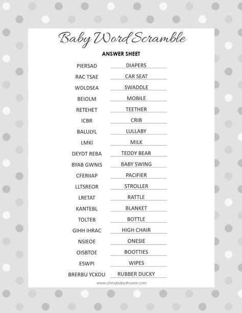 Baby Shower Scramble, Baby Word Scramble Answers, Baby Shower Word Scramble, Baby Shower Unique, Free Baby Shower Games, Baby Shower Games Unique, Scramble Game, Baby Shower Wording, Baby Word Scramble