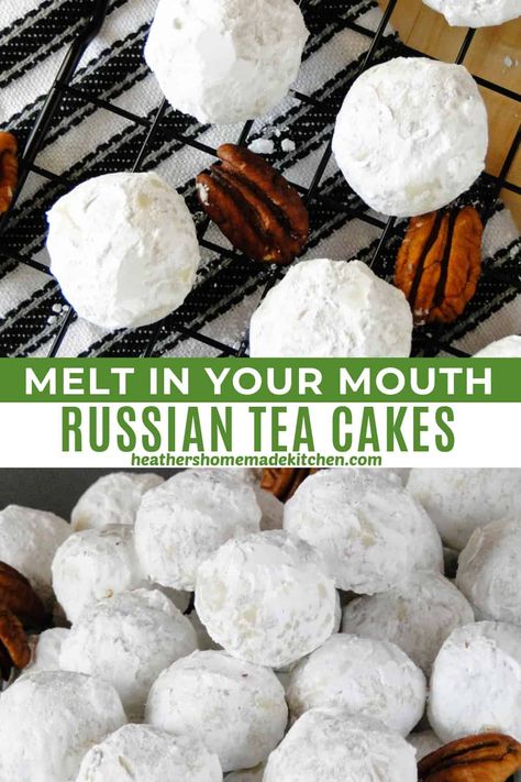 Russian Tea Cakes Cookies, Russian Tea Cakes Recipe, Russian Teacakes, Russian Tea Cookies, Russian Tea Cakes, Tea Cake Cookies, Russian Tea Cake, Tea Cakes Recipes, Russian Tea