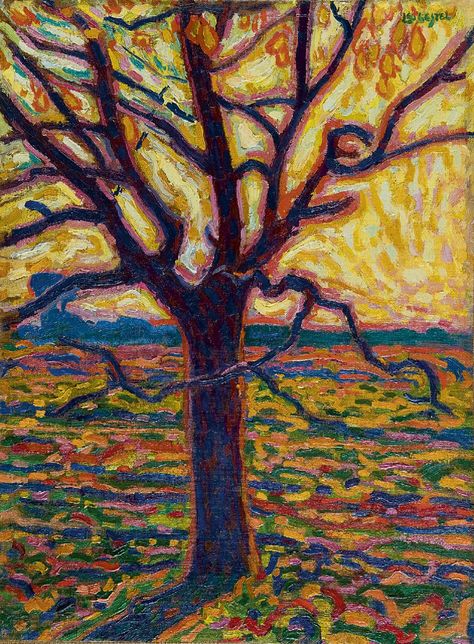 Gestel L. | Leendert 'Leo' Gestel, Boom in de herfst, olieverf op doek op board 52,4 x 38,5 cm, gesigneerd rechtsboven en te dateren ca. 1909-1910 Tree In Autumn, Boom Kunst, Dutch Art, Trees Art, Ancient Paintings, Expressionist Painting, Dutch Painters, Fauvism, Piet Mondrian