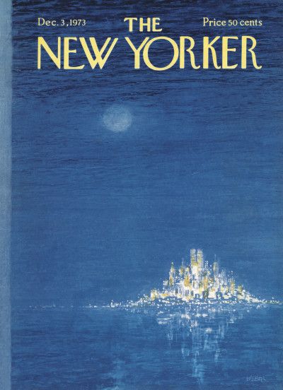 Robert Weber : Cover art for The New Yorker 2546 - 3 December 1973 The New Yorker Magazine, New Yorker Magazine, New Yorker Covers, College Decor, Illustration Ideas, Blue Poster, Inspiring Art, Caravaggio, Vintage Magazines