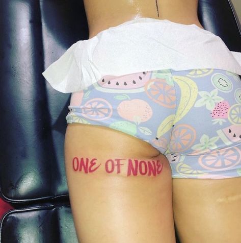 Under But Tattoo, Under Thigh Tattoo, Name Tattoo On Buttcheek, Under Cheek Tattoo, Tattoo Under Bum Cheek, Medium Tattoos For Women, Tattoos Under Buttcheeks, Tattoos Feminine, Tattoos Quote