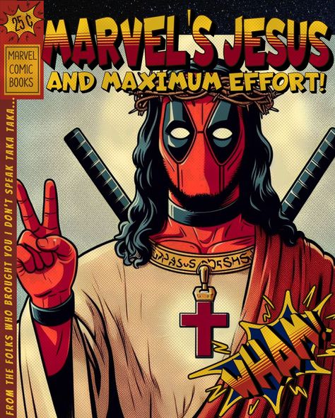 The Marvel’s Jesus is here to regroup all of the multiverse or worse… #deadpool #deadpooledit #deadpoolmovie #posterdesign #posterart #comic #digitalart Marvel Jesus Deadpool, Deadpool Art Comic, Deadpool Comic Cover, X Men Comic Art, Deadpool Comic Panel, Multiverse Aesthetic, Deadpool Comic Art, Marvel Jesus, Deadpool Illustration