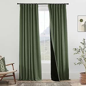 Sound Proof Curtains, Olive Green Curtains, Textured Window Treatments, Black Out Curtains, Extra Long Curtains, Elegant Draperies, Window Curtains Bedroom, Pleated Drapes, Curtains For Bedroom