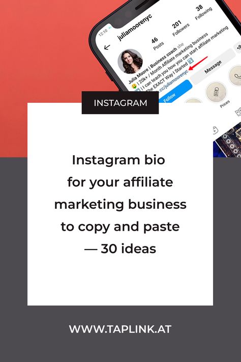 An example of affiliate marketing bio on Instagram. A screenshot of an Instagram profile of an affiliate marketer. A description and a call to actions. An arrow points at the link in bio. Tips For Affiliate Marketing, Affiliate Marketing On Instagram, Affiliate Marketing Instagram Bio, Affiliate Marketer Bio, Bio Ideas For Affiliate Marketing, Instagram Bio For Affiliate Marketer, Bio For Affiliate Marketer, Instagram Bio Ideas For Affiliate Marketing, Affiliate Marketing Bio For Instagram