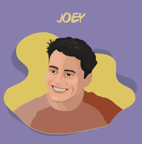 vector illustration of Joey Tribbiani character from FRIENDS TV show Friends Characters Drawing, Scene Friends, Friends Vector, Friends Drawing, Joey Friends, Friends Sketch, Friends Scenes, Friends Illustration, Matt Leblanc