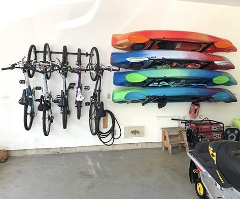 Diy Kayak Storage Rack, Diy Kayak Storage, Kayak Storage Garage, Canoe Storage, Storage Apartment, Kayak Storage Rack, Gear Room, Kayak Storage, Kayak Rack