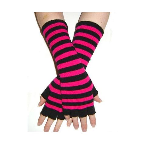 Black and Pink Stripe Emo Long Fingerless Gloves ($9.01) ��❤ liked on Polyvore 2000s Items, Striped Fingerless Gloves, Scene Clothes, Striped Gloves, Long Fingerless Gloves, Gloves Long, Gloves Fingerless, Black White Outfit, Scene Outfits