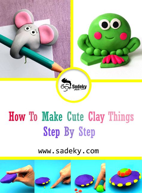 How To Make Cute Clay Things Step By Step Easy | Sadeky Clay Figures Easy Step By Step, Mini Clay Art Easy, Cute Clay Things, Air Dry Clay Ideas For Kids, Clay Projects Kids, Polymer Clay Projects Diy, Clay Activity, Clay Art For Kids, Craft Activity For Kids