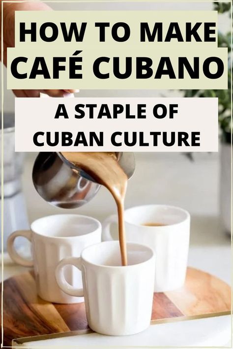 Cuban Coffee Recipe, Speciality Coffee Recipes, Cubano Coffee, Homemade Coffee Drinks, Espresso Drink, Smoothie Popsicles, Espresso Recipes, Cuban Coffee, Cuban Culture