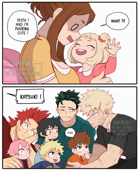 Bakugou And Uraraka, Anime Bebe, Kids Hero, Bakugou Manga, My Hero Academia 2, My Hero Academia Shouto, Ochako Uraraka, My Hero Academia Memes, Boku No Hero Academia Funny