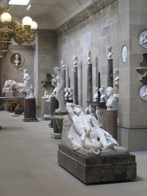 Canova's 'Endymion' in the Sculpture Gallery at Chatsworth, Bakewell, Derbyshire (1834) |  The Sculpture Gallery at Chatsworth was the creation of William Spencer Cavendish, 6th duke of Devonshire (1790-1858). Rubens1577 Bakewell Derbyshire, Duke Of Devonshire, Sculpture Gallery, Antonio Canova, Chatsworth House, Grand Homes, Stately Home, Stone Sculpture, Figurative Sculpture