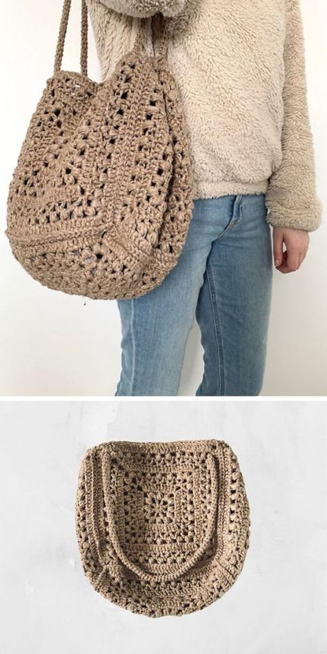 Crochet Work Bag Free Pattern, Modern Crochet Clothing Patterns, Drawstring Crochet Bag Pattern, Boho Bag Crochet Pattern, Crochet Boho Purse Pattern Free, Crochet Slouchy Bag, Crochet Boho Bag Pattern Free Granny Squares, Crochet Boho Crossbody Bag Pattern Free, Crochet Evening Bag Pattern Free