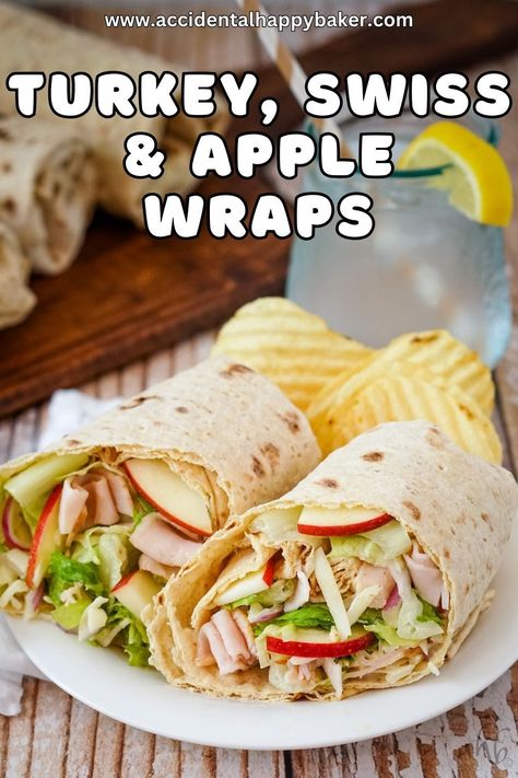 Chicken Apple Wraps, Turkey Wraps Healthy, Apple Wraps, Turkey Wrap Recipes, Turkey Lunch, Turkey Wrap, Healthy Turkey Recipes, Bread Dressing, Turkey Wraps