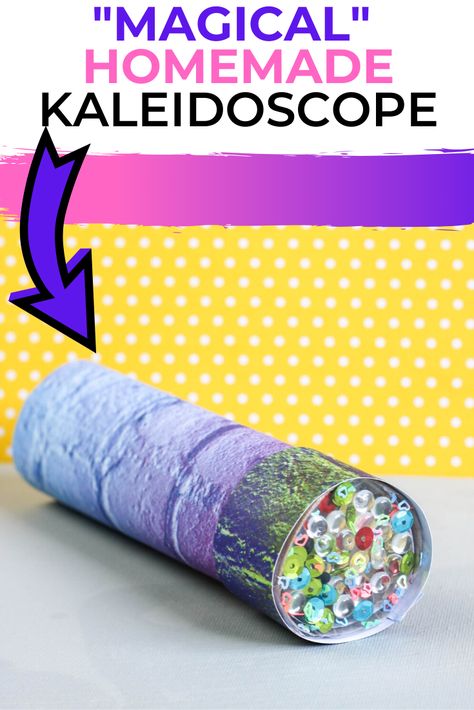 Having the kids make their own Homemade Kaleidoscope is so much fun! It's a throwback toy to my own childhood years and a great STEM activity, too!  This is an easy tutorial on how to make a Kaleidoscope. Toilet Paper Roll Kaleidoscope, Kalediscope Diy, How To Make A Kaleidoscope Kids, Diy Kelidoscope, Art Activities For 2nd Graders, Kalidescope Diy Kids, Easy Toys To Make For Kids, Toy Making Ideas For Kids, Diy Kaleidoscope Kids