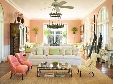 Living Room by Lindroth Design Co. Amanda Lindroth, The Colony Hotel, Ikea Chair, Southern Homes, Bay View, English House, Southern Home, Island Hopping, House And Home Magazine