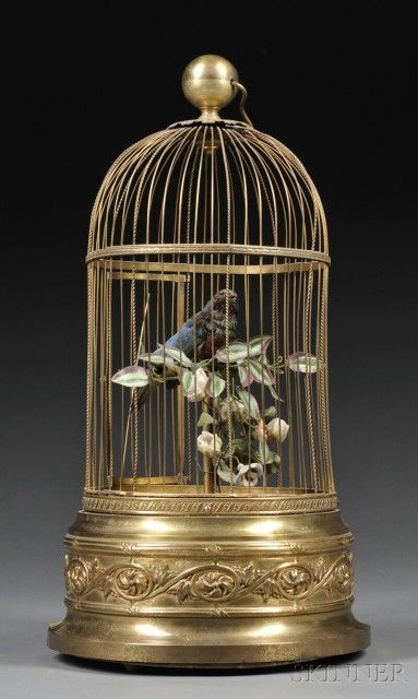 Singing Bird Automaton | Sale Number 2600M, Lot Number 208 | Skinner Auctioneers Bird Cage Ideas, Bird Cages For Sale, Antique Music Box, Antique Bird Cages, Bird In A Cage, Singing Bird, Bird Cage Decor, Vintage Bird Cage, Bird Boxes