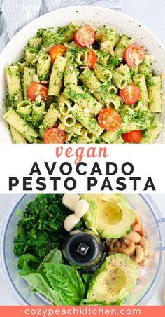 Avocado Pesto Pasta, Pesto Vegan, Avocado Dessert, Avocado Pesto, Recipes Pasta, Paleo Lunch, Makanan Diet, Vegan Cookbook, Healthy Ingredients