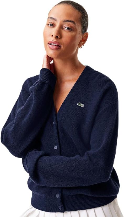 Lacoste Women's Sleeveless Cashmere Cardigan at Amazon Women’s Clothing store Lacoste Outfit, Lacoste Cardigan, Lacoste Women, Cardigan Women, Cashmere Cardigan, Trendy Accessories, Amazon Women, Cardigans For Women, Chic Outfits