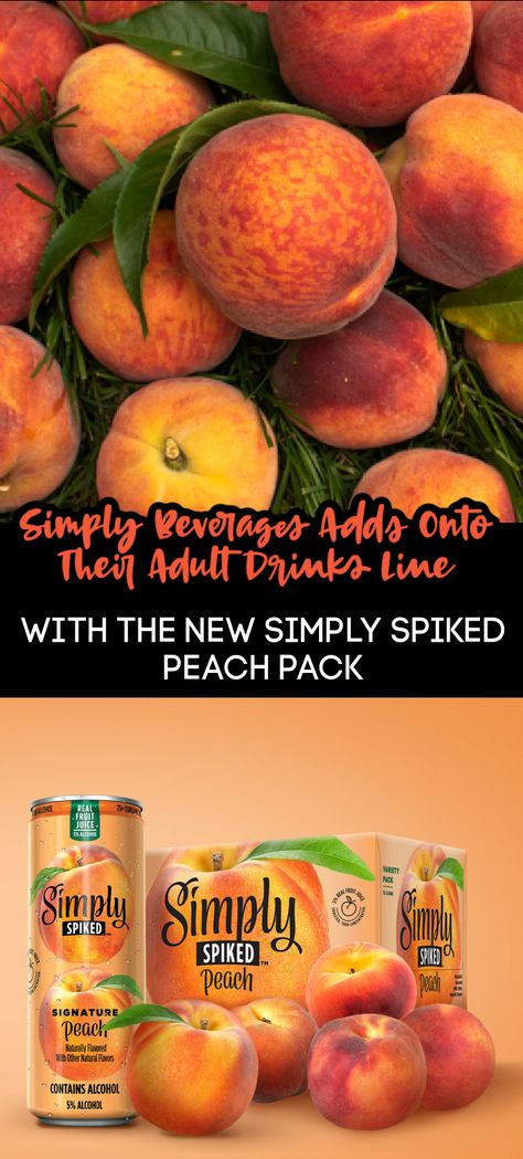 Peach Beverages, Spiked Peach Lemonade, Peach Flavored Alcoholic Drinks, Peach Moonshine Recipe, Fresh Peach Moonshine Recipe, Simply Spiked Lemonade, Spiked Lemonade, Simply Lemonade, Peach Drinks