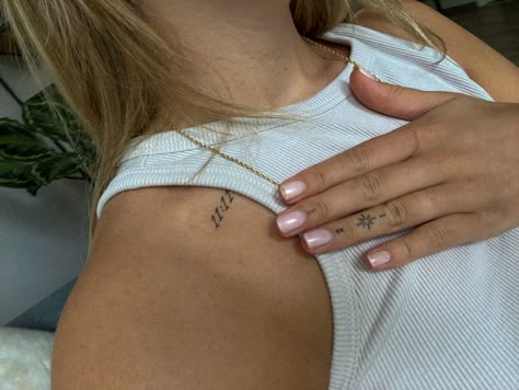 11 11 Tattoo Collar Bone, Tattoo 11:11 Number, 11:11 Tattoo, 1111 Tattoo Ideas, 1111 Tattoo, Angel Number Tattoos, 11 11 Tattoo, Tattoo Placements, Number Tattoos