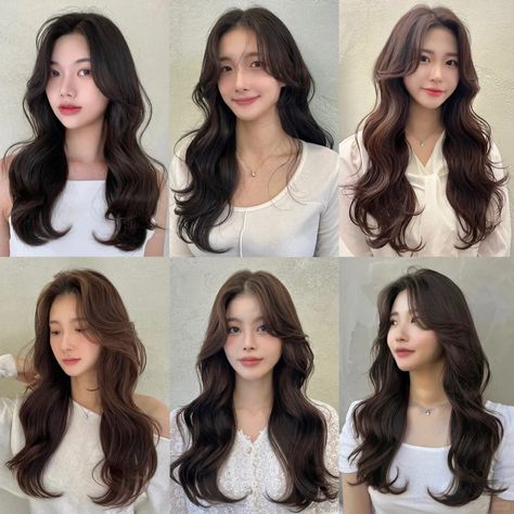 Build Perm Korean, Korean Natural Wavy Hair, Korean C Curl Perm Medium Hair, Korean Perm Long Wavy Hair, Korean Wave Perm Long Hair, Korean Curl Hairstyle, Korean Perms Women, Mid Length Loose Curls, Volume Perm Korean